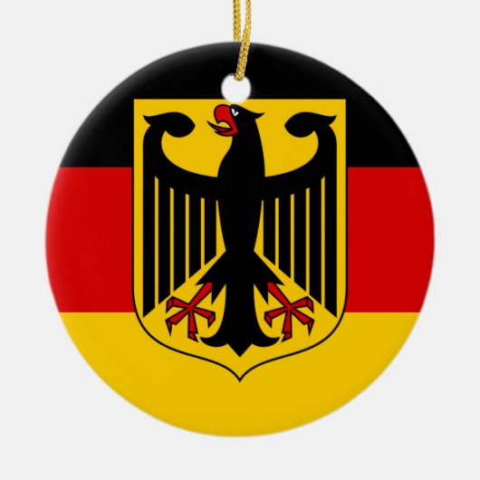 Flagge Deutschlands und Wappen Keramik Ornament (Vorne)