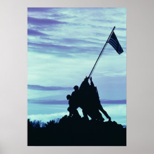 Flagge, die auf Iwojima-Plakat anhebt Poster