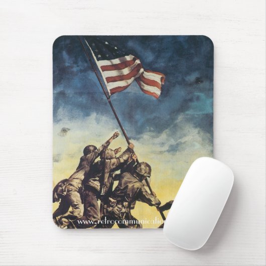 Flagge, die über Iwojima anhebt Mousepad (Mit Mouse)