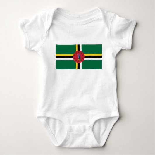 Flagge Dominicas Baby Strampler (Vorderseite)