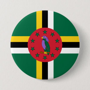 Flagge Dominicas Button