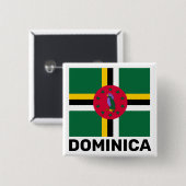 Flagge Dominicas Button (Vorne & Hinten)