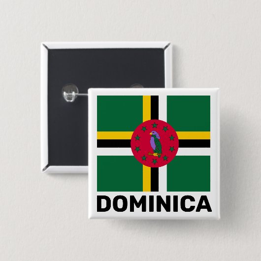 Flagge Dominicas Button (Vorne & Hinten)