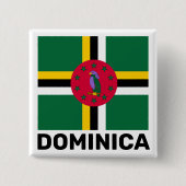 Flagge Dominicas Button (Vorderseite)