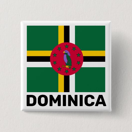 Flagge Dominicas Button (Vorderseite)