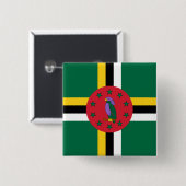 Flagge Dominicas Button (Vorne & Hinten)