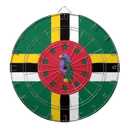 Flagge Dominicas Dartscheibe (vorne)