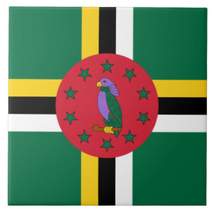 Flagge Dominicas Fliese