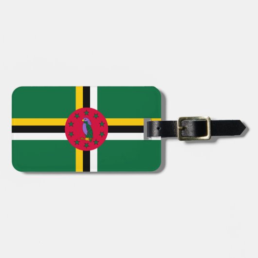 Flagge Dominicas Gepäckanhänger (Vorderseite horizontal)