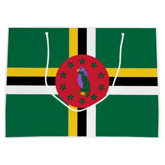 Flagge Dominicas Große Geschenktüte (Vorderseite)