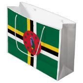 Flagge Dominicas Große Geschenktüte (Vorderseite Schrägansicht)