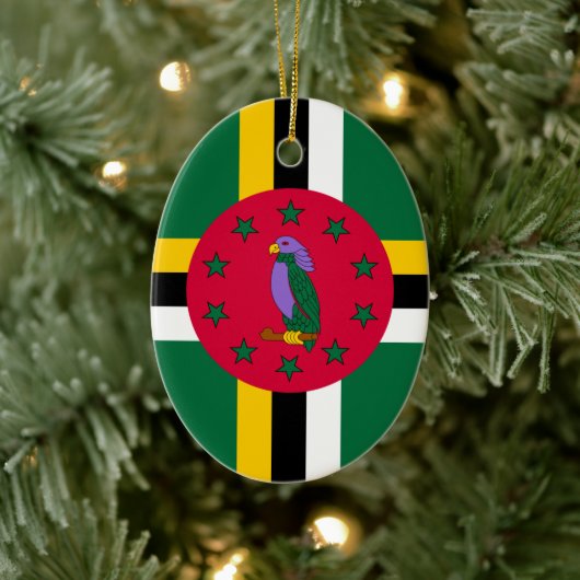 Flagge Dominicas Keramik Ornament (Baum)