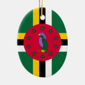 Flagge Dominicas Keramik Ornament (Hinten)