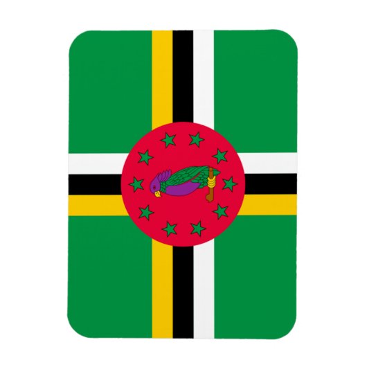 Flagge Dominicas Magnet (Vertikal)