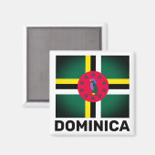 Flagge Dominicas Magnet (Vorderseite/Rückseite)