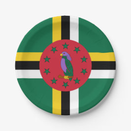 Flagge Dominicas Pappteller