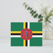 Flagge Dominicas Postkarte (Stehend Vorderseite)