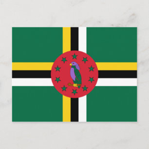 Flagge Dominicas Postkarte