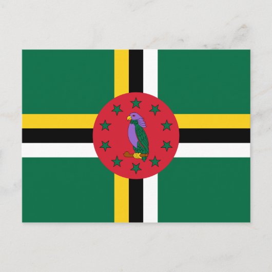 Flagge Dominicas Postkarte (Vorderseite)