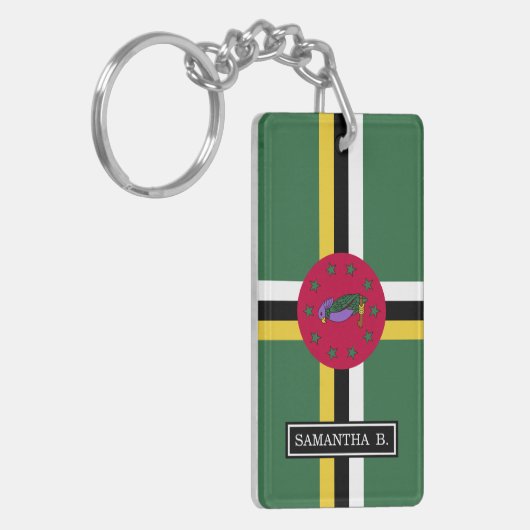 Flagge Dominicas Schlüsselanhänger (Vorderseite links)
