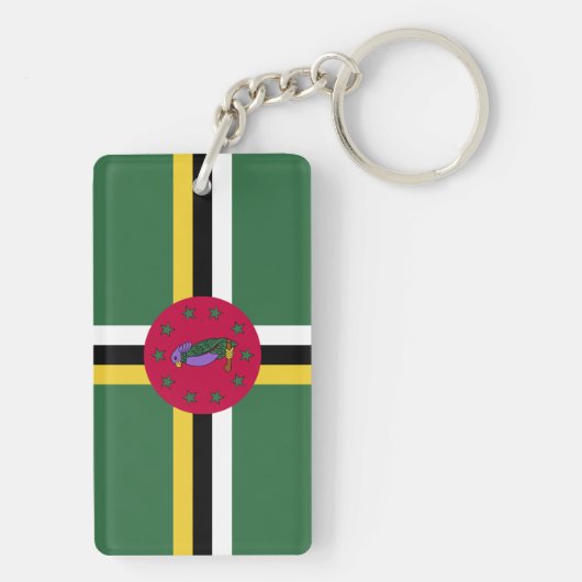 Flagge Dominicas Schlüsselanhänger (Rückseite)