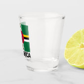 Flagge Dominicas Schnapsglas (Rechts)