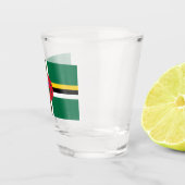 Flagge Dominicas Schnapsglas (Rechts)