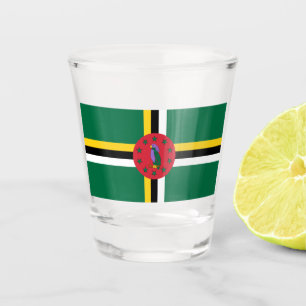 Flagge Dominicas Schnapsglas