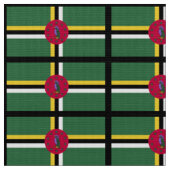 Flagge Dominicas Stoff (Nahaufnahme)