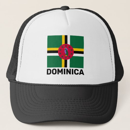 Flagge Dominicas Truckerkappe (Vorderseite)