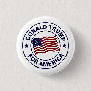 Flagge Donald Trump US Button