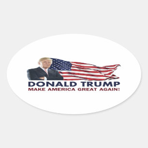 Flagge Donald Trump US Ovaler Aufkleber