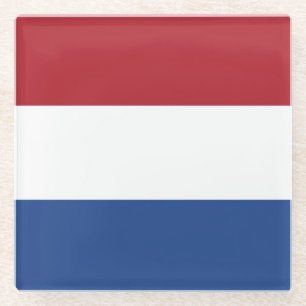 Flagge Dreifarbiges Niederlande Glasuntersetzer