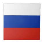 Flagge Dreifarbiges Russland Fliese<br><div class="desc">Die Flagge Russlands besteht aus drei horizontalen Streifen: weiß,  blau und rot.</div>