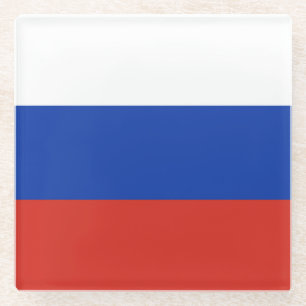 Flagge Dreifarbiges Russland Glasuntersetzer