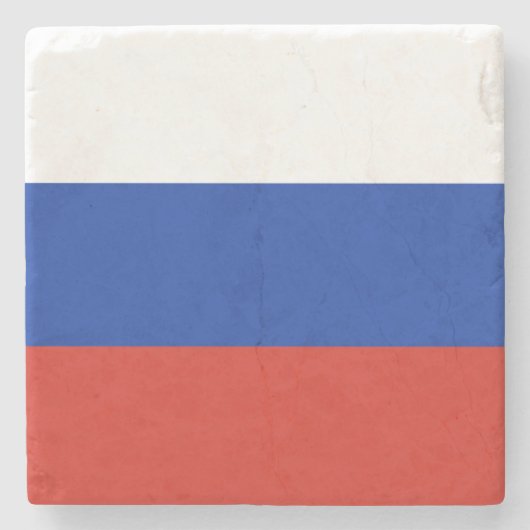 Flagge Dreifarbiges Russland Steinuntersetzer (Vorderseite)