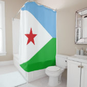 Flagge Dschibutis (Afrikanische Nation) Duschvorhang (Beispiel)