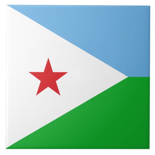 Flagge Dschibutis (Afrikanische Nation) Fliese (Vorderseite)