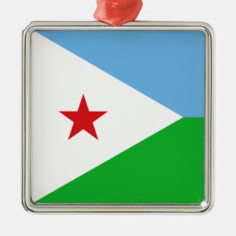Flagge Dschibutis (Afrikanische Nation) Ornament Aus Metall