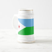 Flagge Dschibutis Bierglas (Vorderseite Links)
