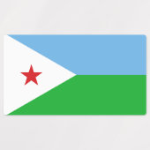 Flagge Dschibutis Etiketten (Design 1)