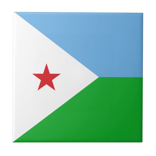 Flagge Dschibutis Fliese (Vorderseite)
