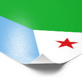 Flagge Dschibutis Fotodruck (Ecke)