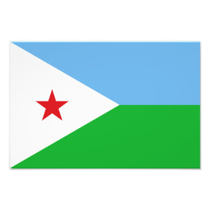 Flagge Dschibutis Fotodruck