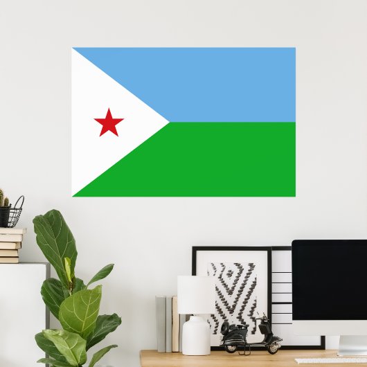 Flagge Dschibutis Poster (Heimbüro)