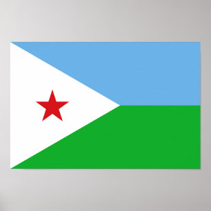 Flagge Dschibutis Poster