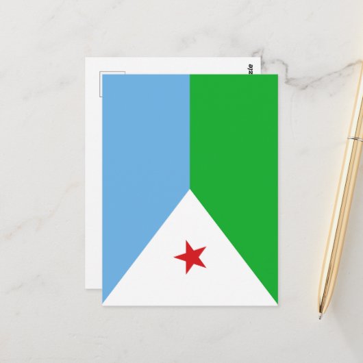 Flagge Dschibutis Postkarte (Vorderseite/Rückseite Beispiel)