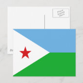 Flagge Dschibutis Postkarte (Vorne/Hinten)