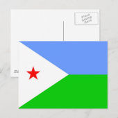Flagge Dschibutis Postkarte (Vorne/Hinten)