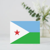 Flagge Dschibutis Postkarte (Stehend Vorderseite)